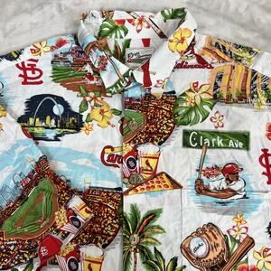Reyn Spooner St Louis Cardinals Shirt Mens XL Hawaiian AOP Cotton Button Up MLB